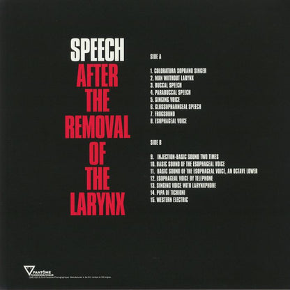V/A – Speech After The Removal Of The Larynx LP