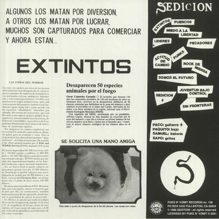 SEDICION – Extintos LP