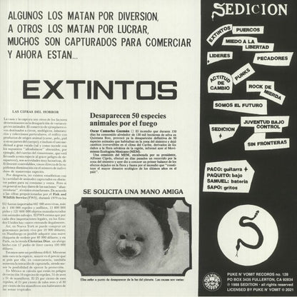 SEDICION – Extintos LP