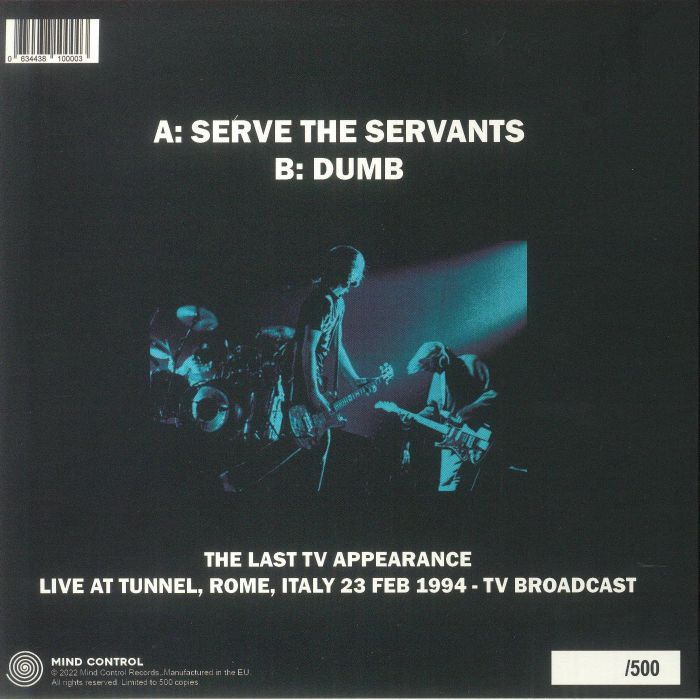 NIRVANA – Live At Tunnel, Rome, Italy 23 Feb 1994 - TV Broadcast 7"