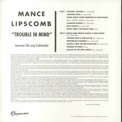 MANCE LIPSCOMB – Trouble In Mind (American Folk Song Traditionalist) LP (clear vinyl)
