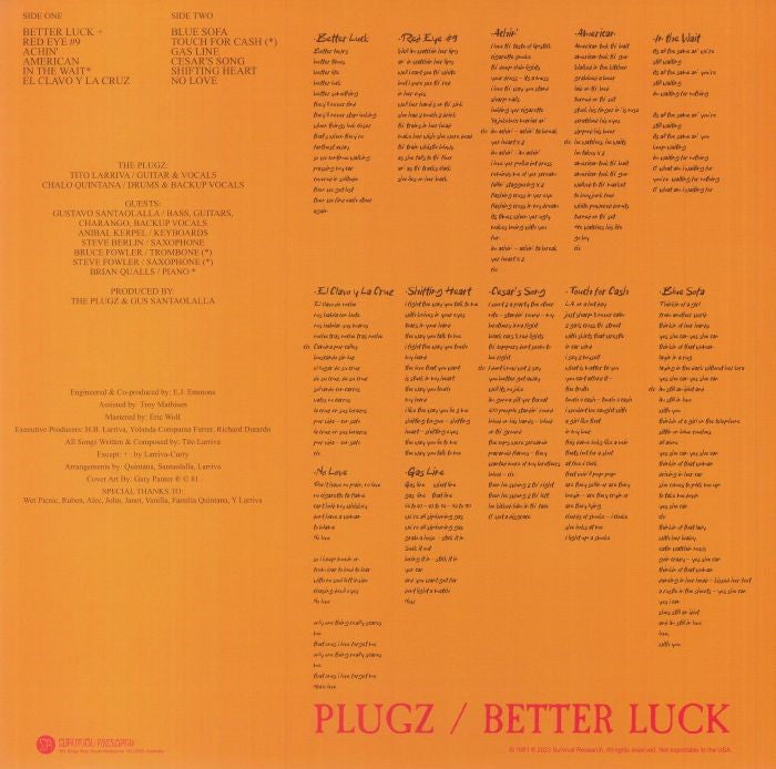 PLUGZ – Better Luck LP