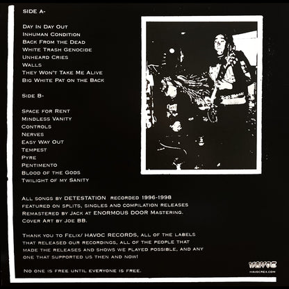 DETESTATION – Singles, Splits, ETC Collection 1996-1998 LP