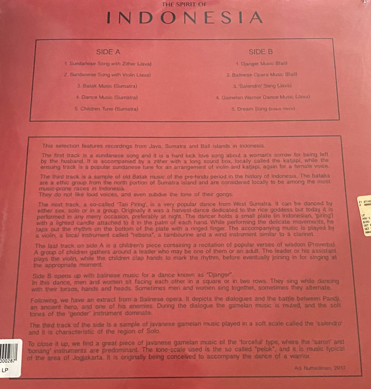 V/A – The Spirit Of Indonesia LP