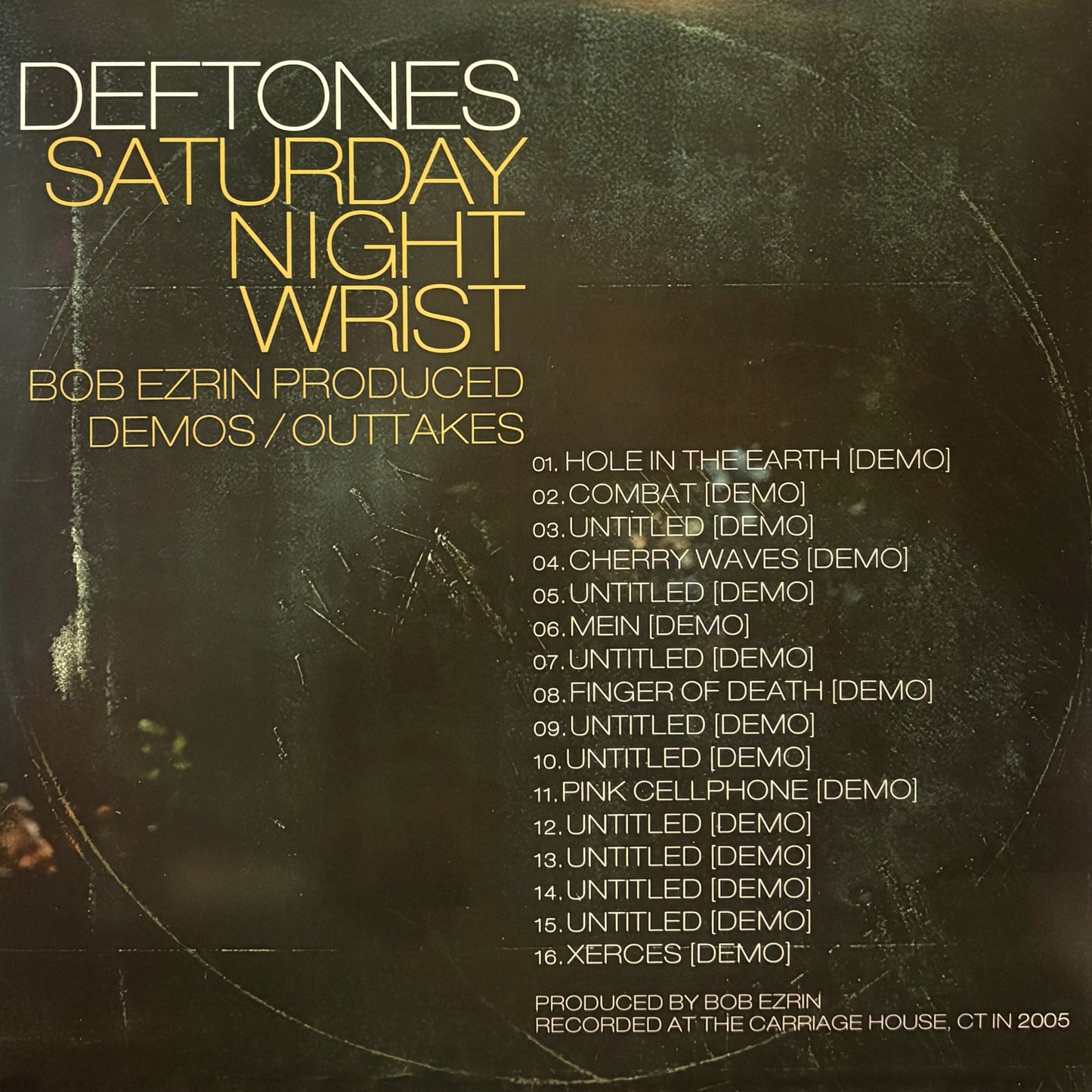 DEFTONES – Saturday Night Wrist • Bob Ezrin Produced Demos/Outtakes 2xLP (color vinyl)