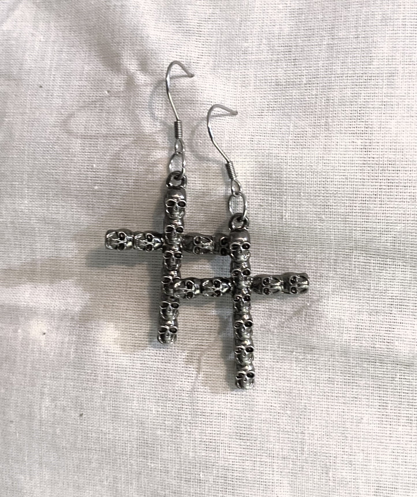 Crucifix Skull Earring