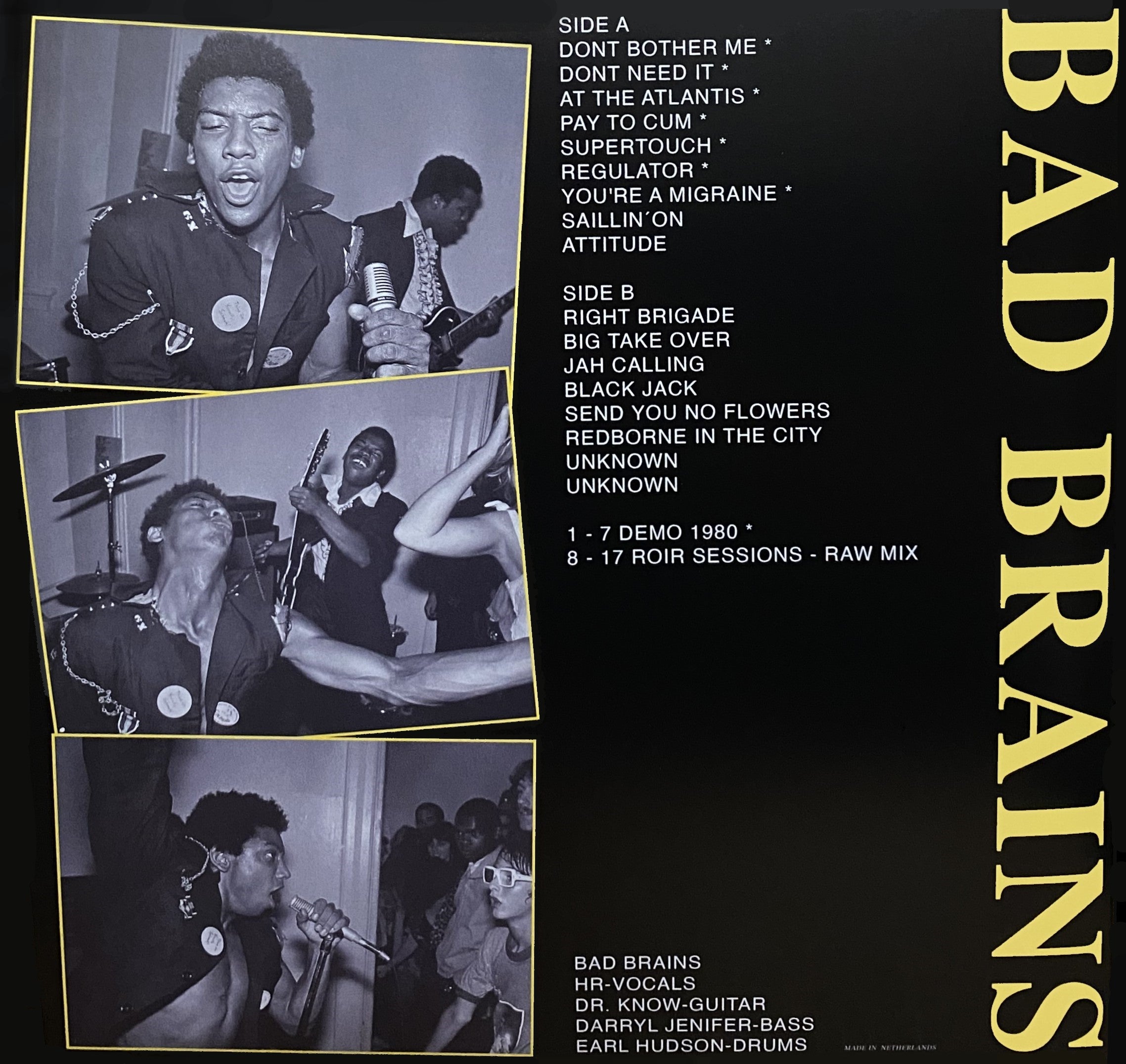 BAD BRAINS – 1980 Demos & Roir Sessions Raw Mixes LP – CITY NOISE