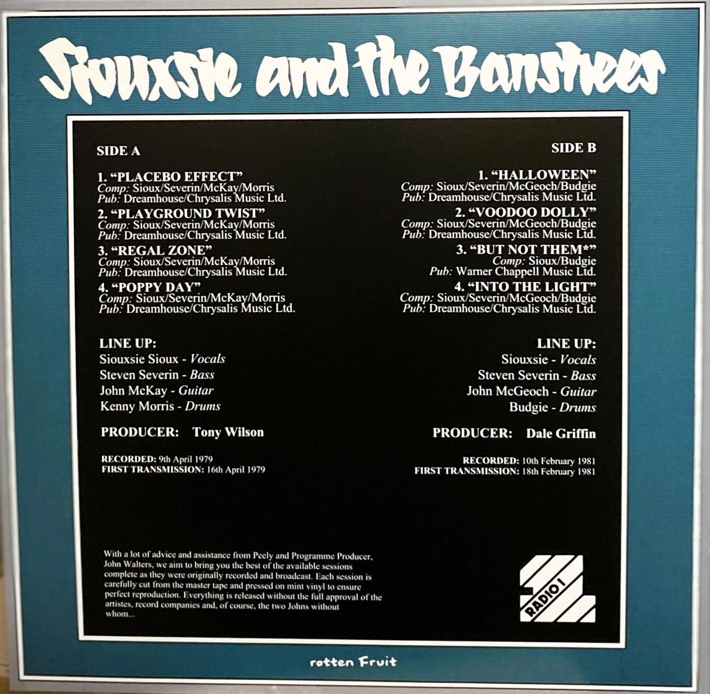SIOUXSIE & THE BANSHEES – The Peel Sessions: 1979 - 1981 LP