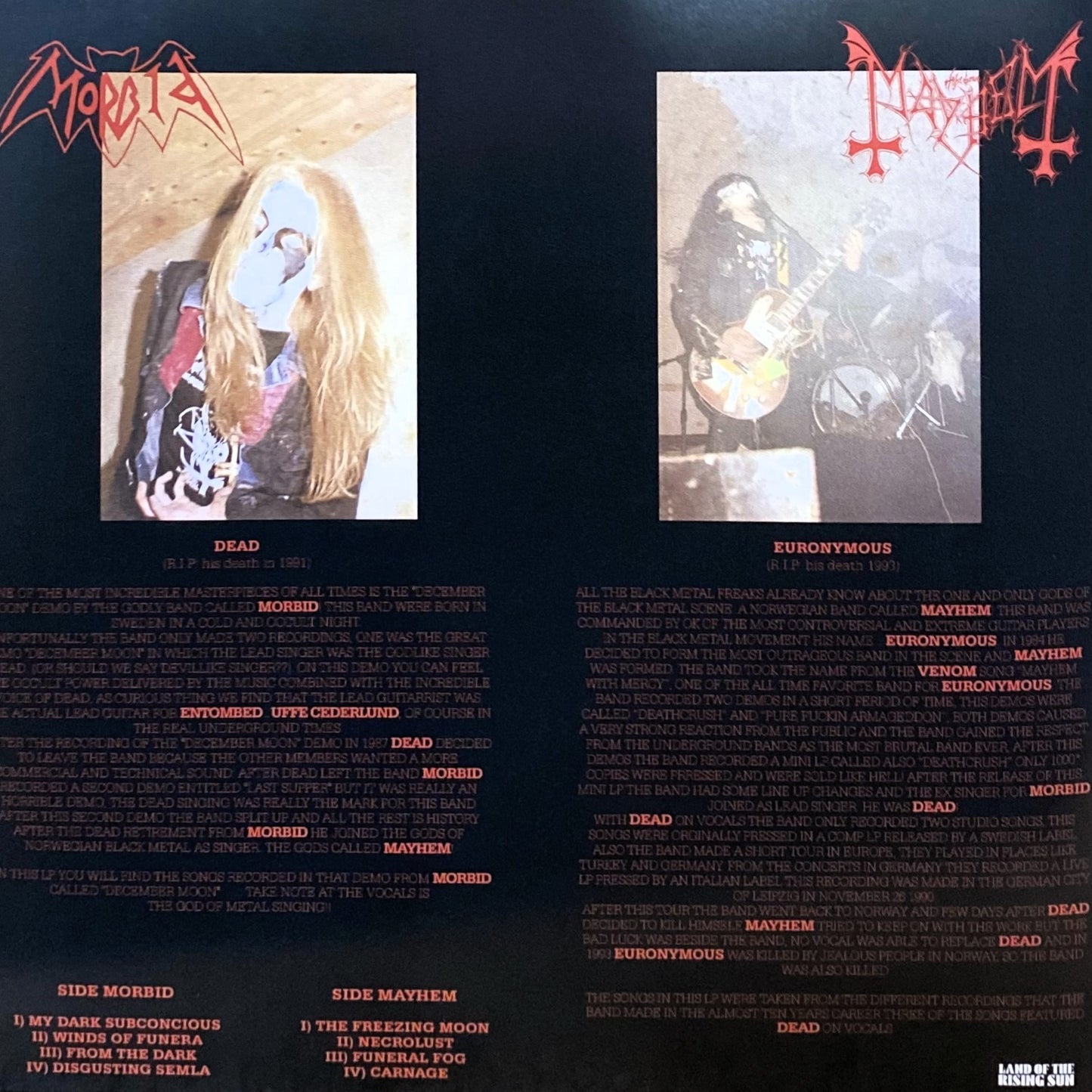 MAYHEM / MORBID – A Tribute To The Black Emperors LP (red splatter vinyl)