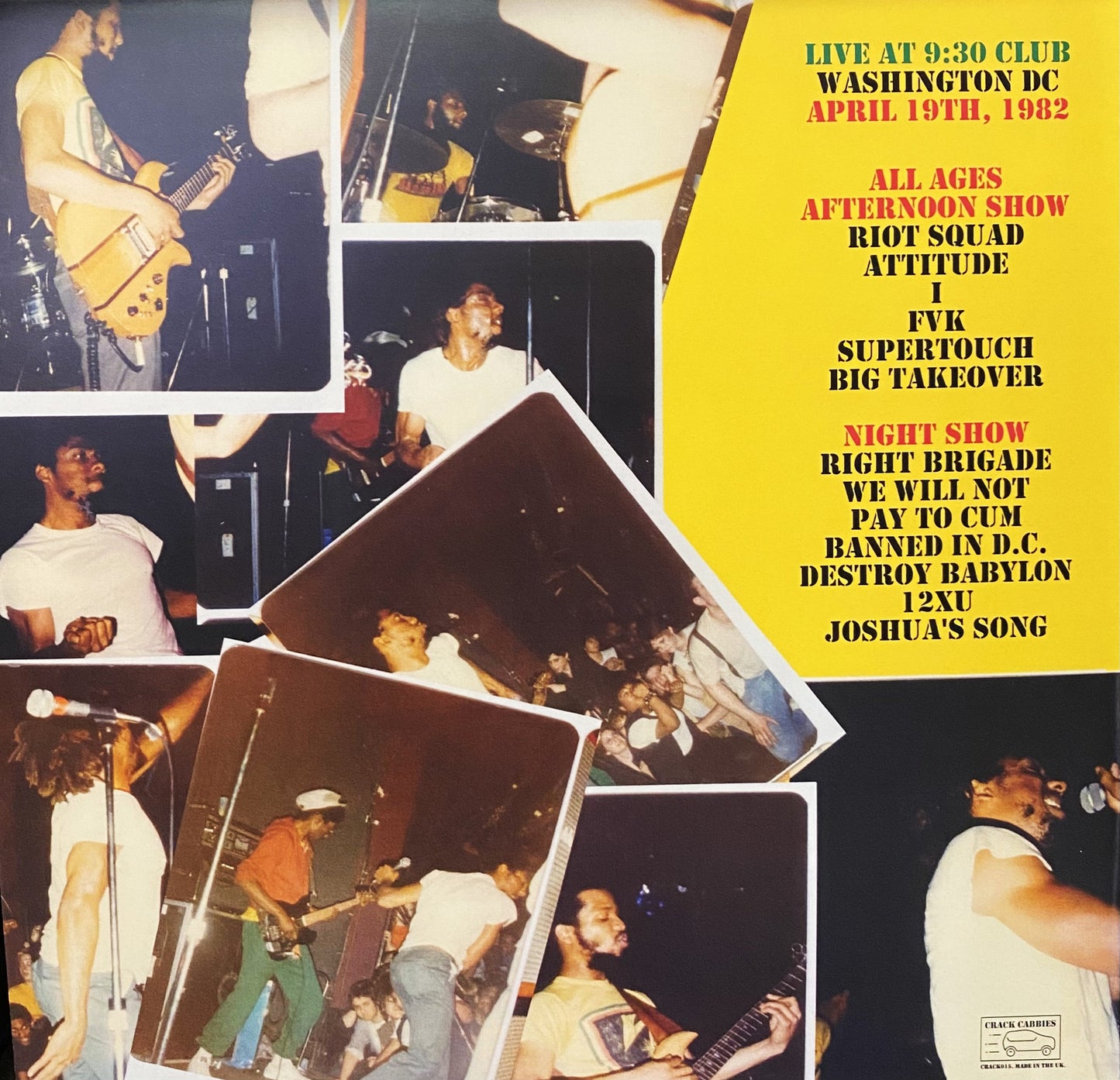 BAD BRAINS ‎– Live At 9:30 Club LP