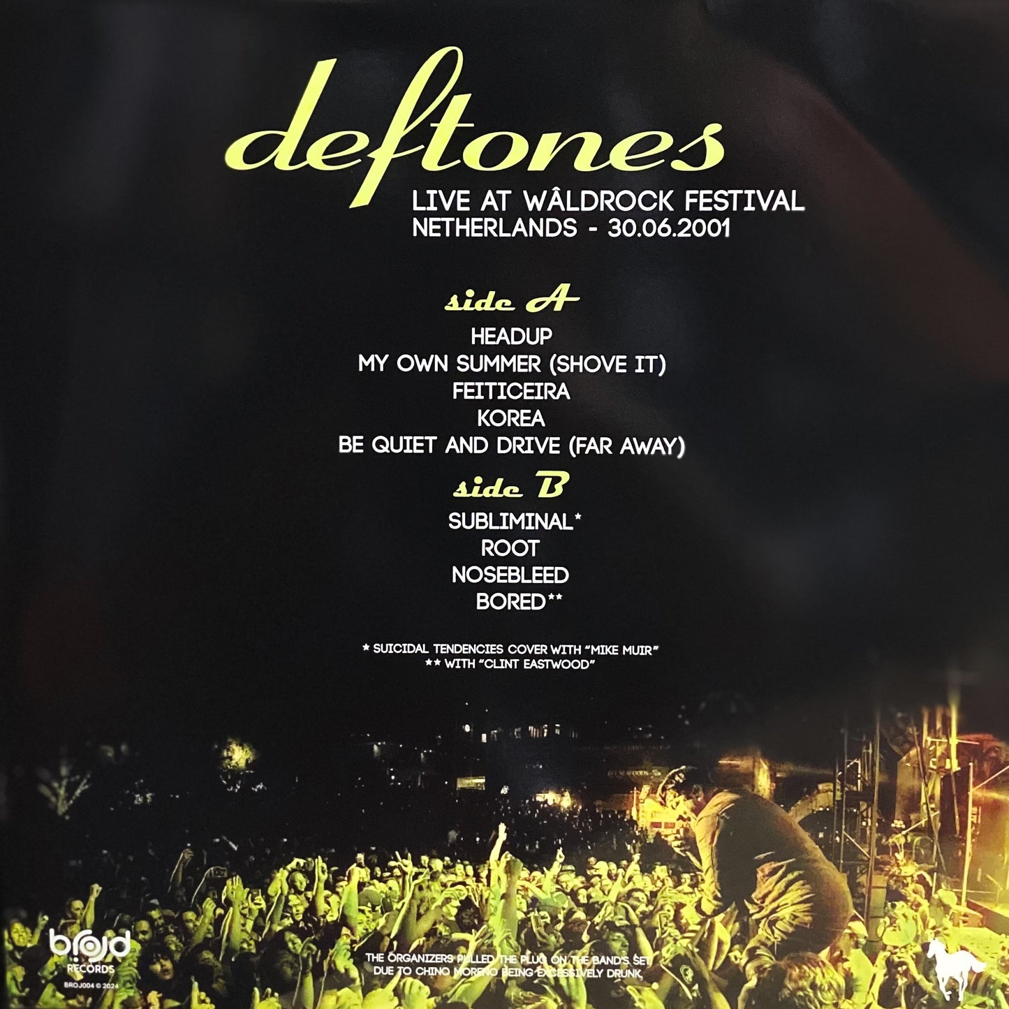 DEFTONES – Live At Waldrock Festival · Netherlands 6/30/2001 LP