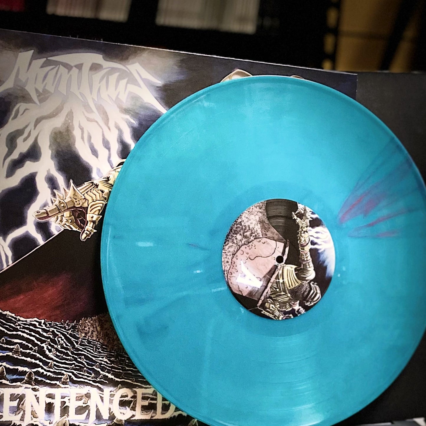 MANTHUS – Sentenced To Rock LP (blue/red swirl vinyl)