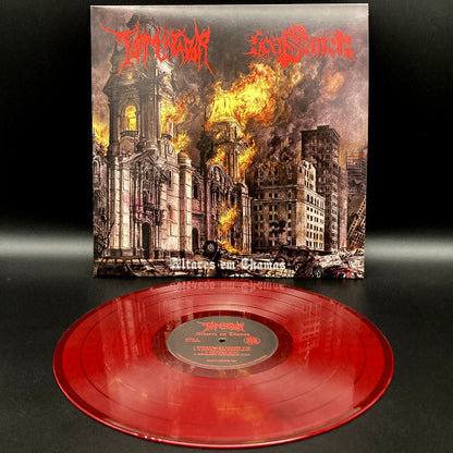 TORMENTADOR / GOAT SEMEN – Altares em Chamas LP (red transparent vinyl)