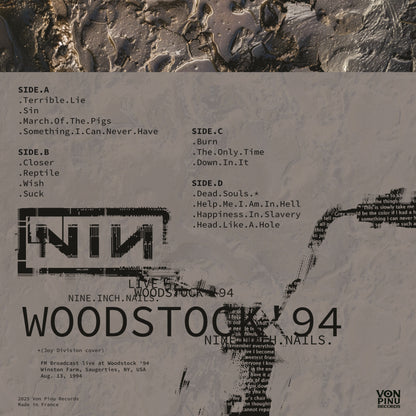 NINE INCH NAILS – Live At Woodstock '94 2xLP (marbled color vinyl)