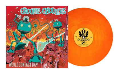 GROOVIE GHOULIES – World Contact Day LP (neon orange/yellow galaxy vinyl)