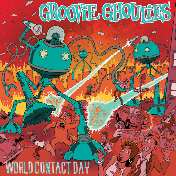 GROOVIE GHOULIES – World Contact Day LP (neon orange/yellow galaxy vinyl)