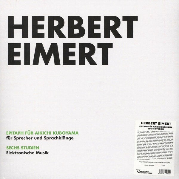 HERBERT EIMERT – Epitaph Für Aikichi Kuboyama / Sechs Studien LP