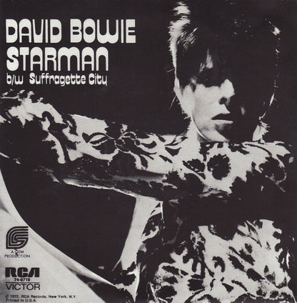 DAVID BOWIE – Starman / Suffragette City 7" (blue translucent vinyl)