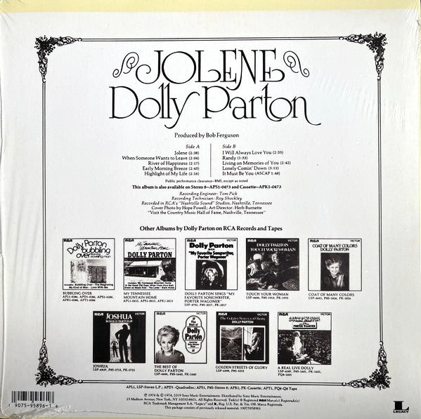 DOLLY PARTON – Jolene LP