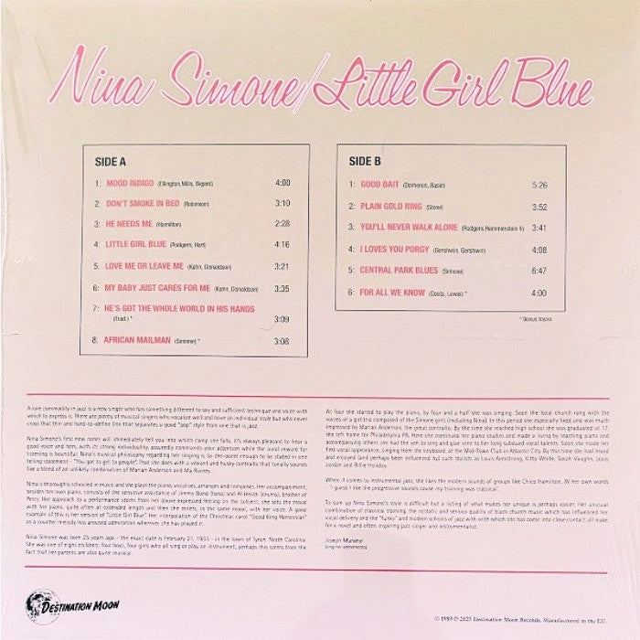 NINA SIMONE – Little Girl Blue LP (clear vinyl)