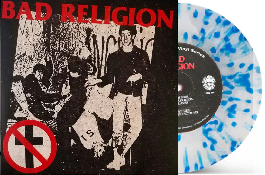 BAD RELIGION – Public Service Comp Tracks 1981 7" (clear/blue splatter vinyl)