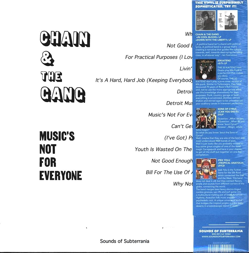 CHAIN & THE GANG – Music's Not For Everyone LP