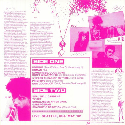 CRAMPS – Psychedelic Safari • Live In Seattle, May 1982 LP