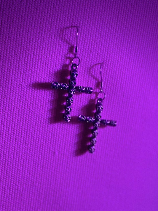 Crucifix Skull Earring