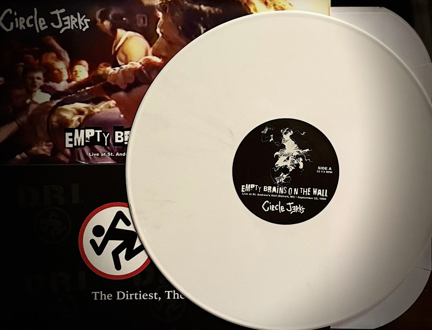 D.R.I. / CIRCLE JERKS – Empty Brains On The Wall / Dirtiest, Filthiest Split LP (white vinyl)