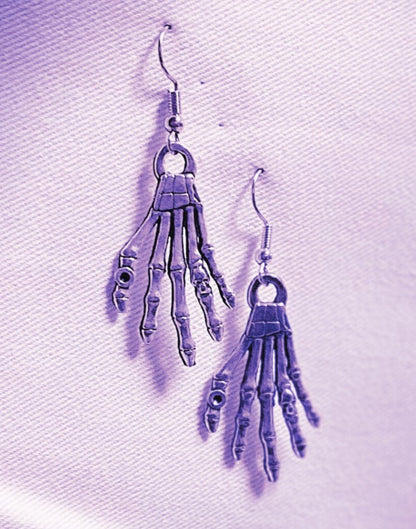 Skeleton Hand Earring