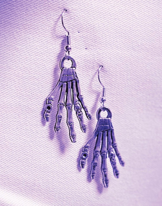 Skeleton Hand Earring