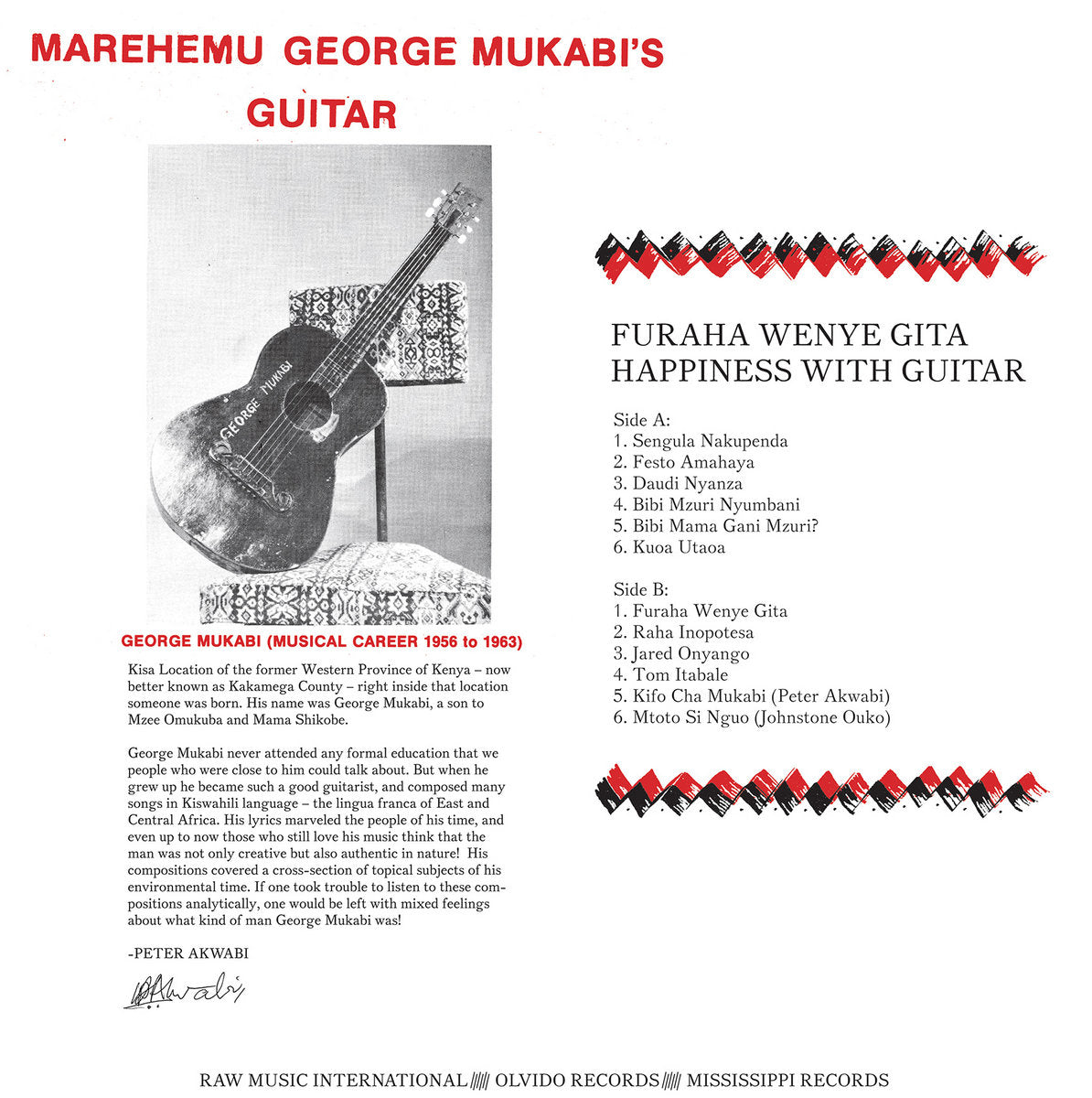 GEORGE MUKABI – Furaha Wenye Gita LP