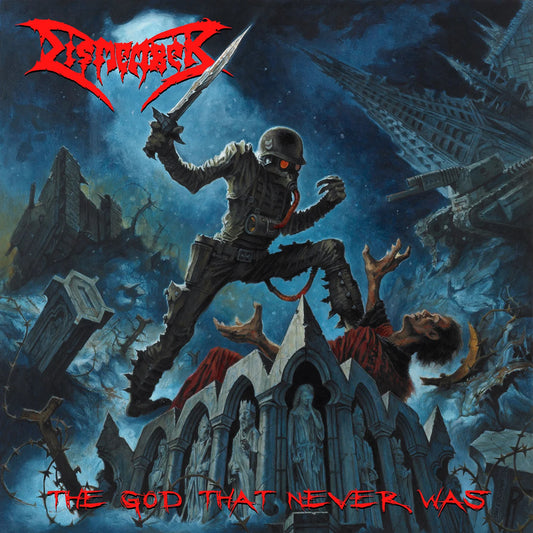 DISMEMBER – The God That Never Was LP (blue in red split vinyl)