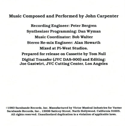 JOHN CARPENTER – Halloween OST Cassette