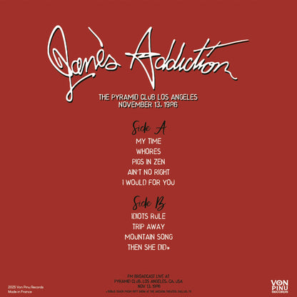 JANE'S ADDICTION – The Pyramid Club • Los Angeles 11/13/1986 LP