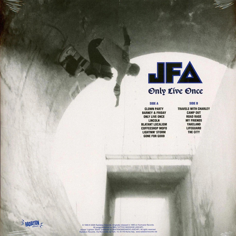 J.F.A. – Only Live Once LP (white vinyl)