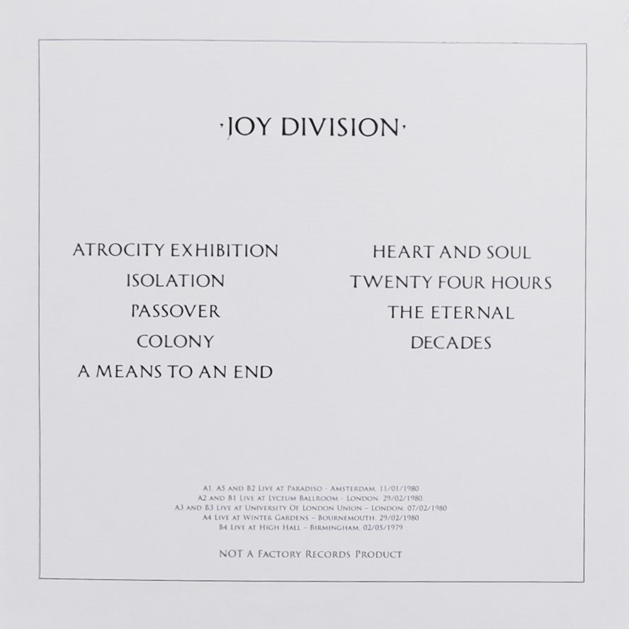 JOY DIVISION – Closer • Live LP