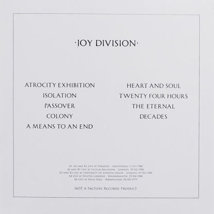 JOY DIVISION – Closer • Live LP
