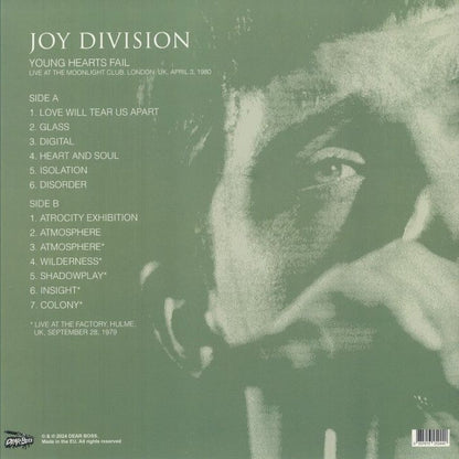 JOY DIVISION – Young Hearts Fail • Live At The Moonlight Club 1980 LP (clear vinyl)