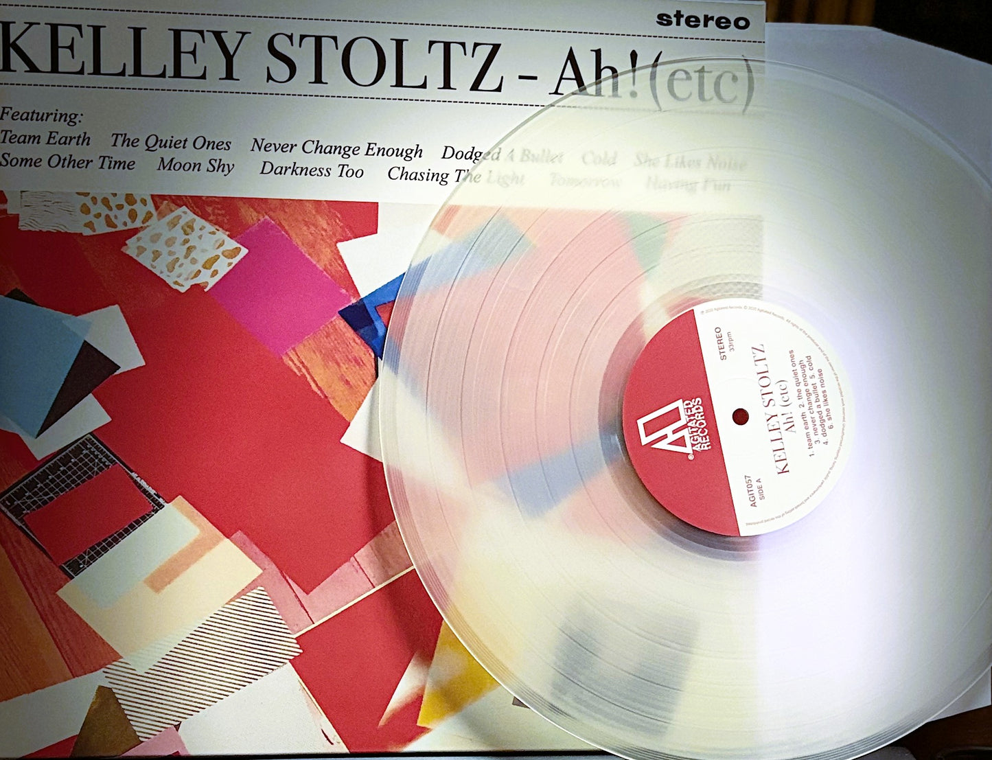 KELLEY STOLTZ – Ah! (etc) LP ("Photoluminescent" clear vinyl)