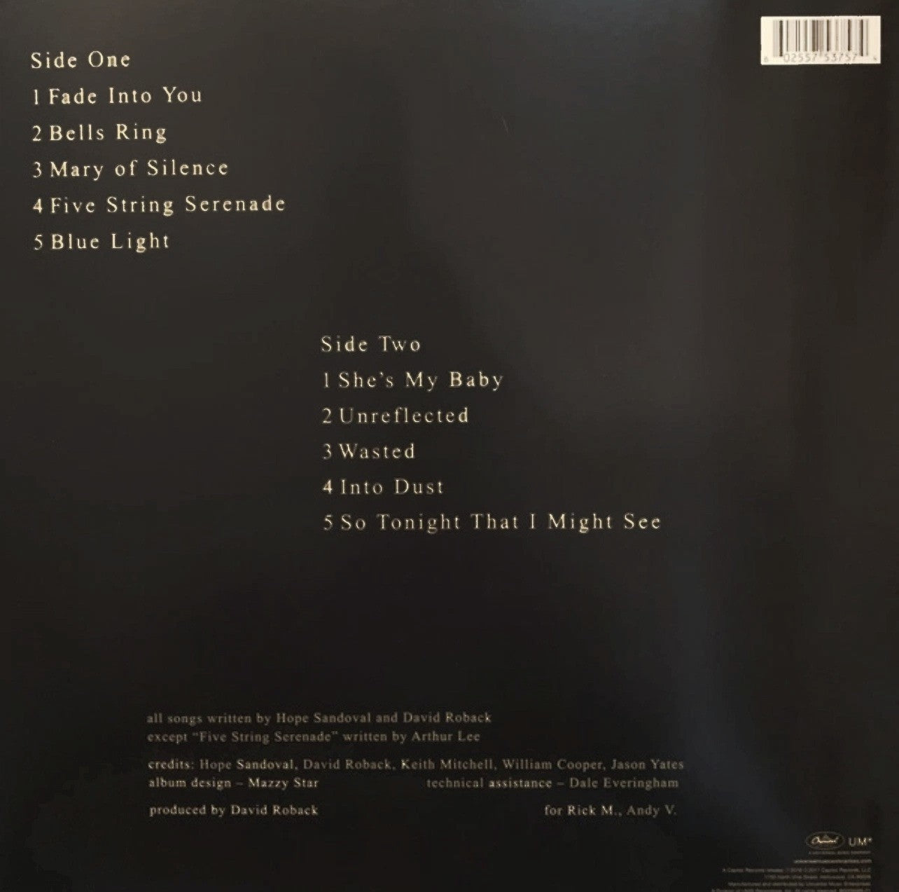 MAZZY STAR – So Tonight That I Might See LP