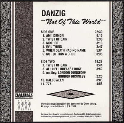 DANZIG – Not Of This World (Live From 1989) LP