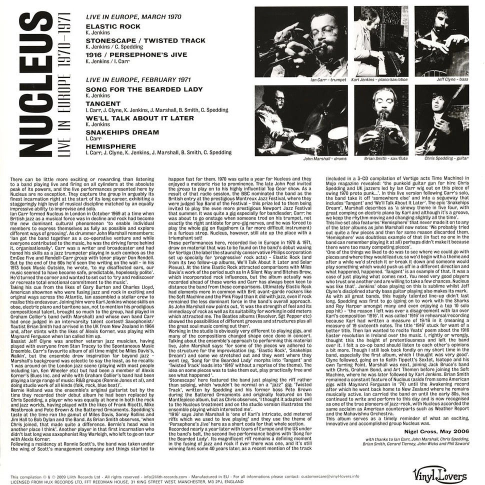 NUCLEUS – Live In Europe 1970-1971 LP