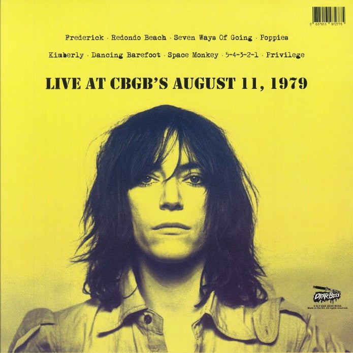 PATTI SMITH – First We Take Manhattan • Live At CBGB's 8/11/1979 LP (yellow vinyl)