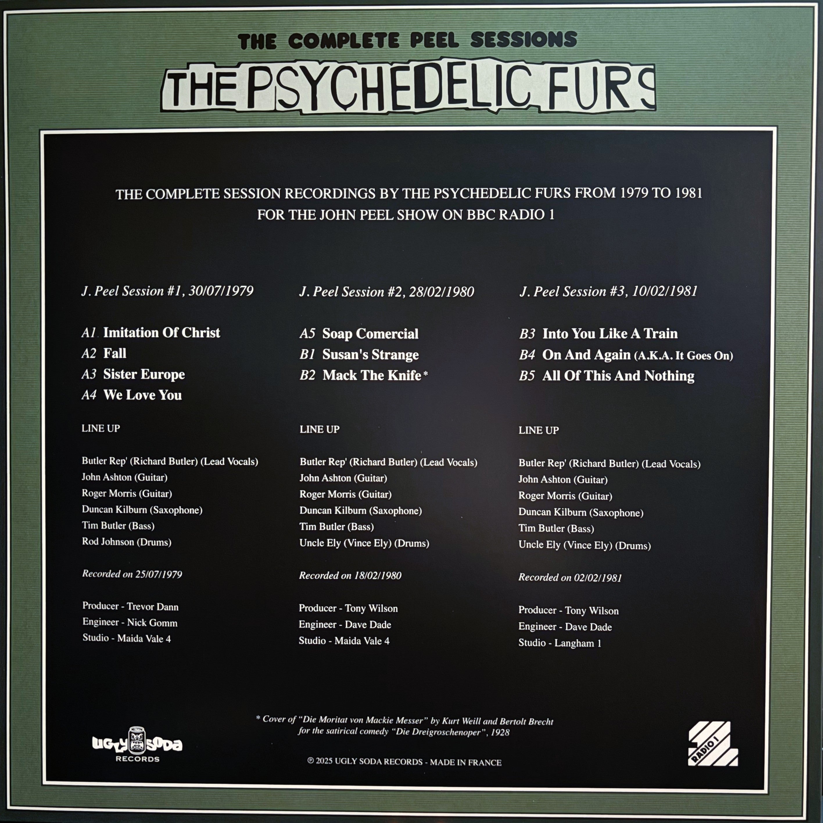 UNSEEN TERROR / THE PEEL SESSIONS 【LP】 Unseen Terror – The Peel Sessions – Vinyl (12