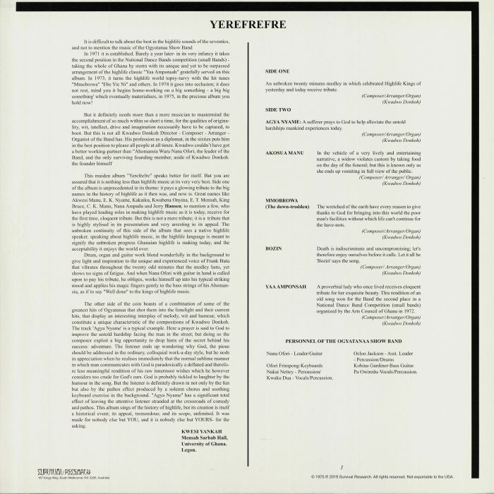 OGYATANAA SHOW BAND – African Fire - Yerefrefre LP