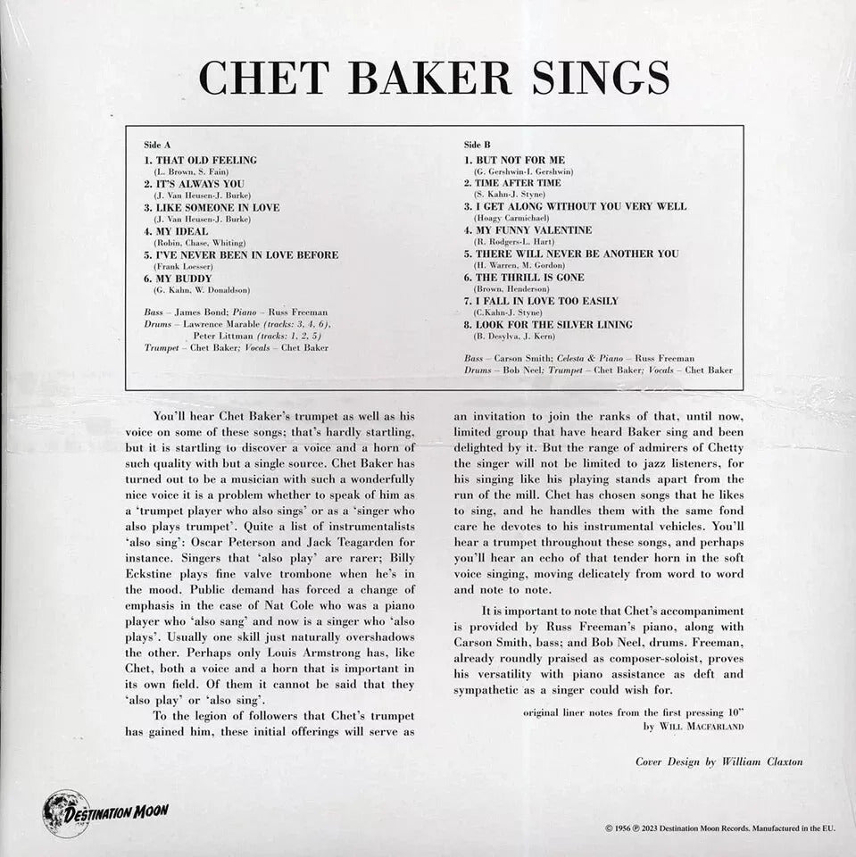 CHET BAKER – Sings LP (clear vinyl)