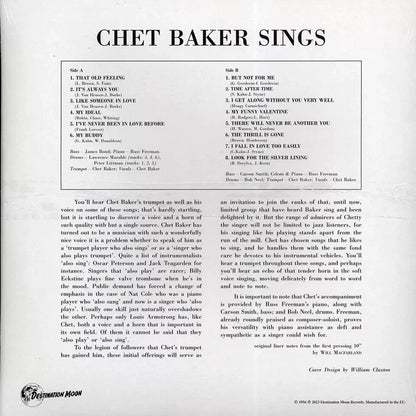 CHET BAKER – Sings LP (clear vinyl)