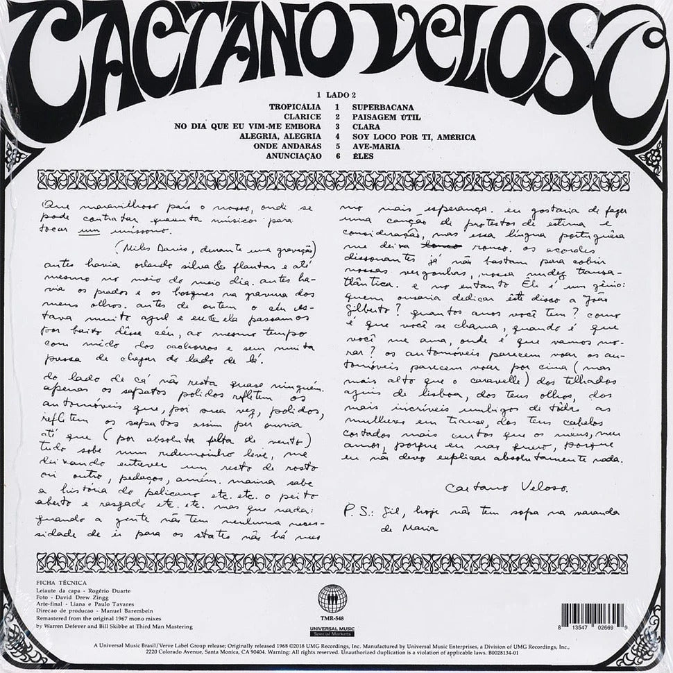 CAETANO VELOSO – S/T LP