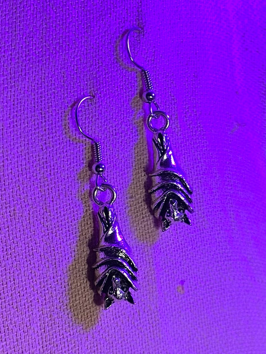 Bat Hanging Earring (Folded Wings)